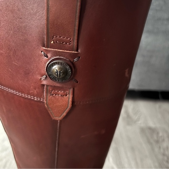 FRYE | Women's Jayden Button Tall Knee High Leather Riding Boot Red Brown 6.5B - Picture 11 of 14